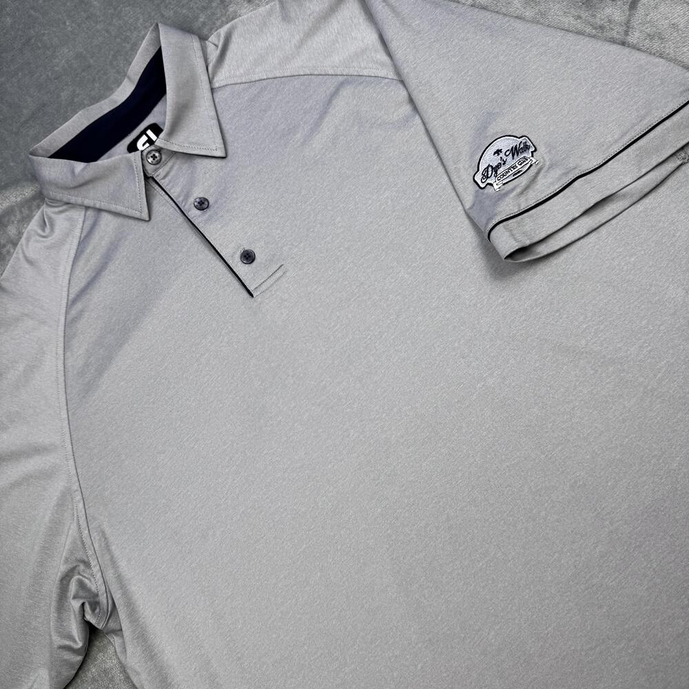 FootJoy Polo Shirt Mens Large Gray Dyes Walk Club Lodge Golf Performance Stretch